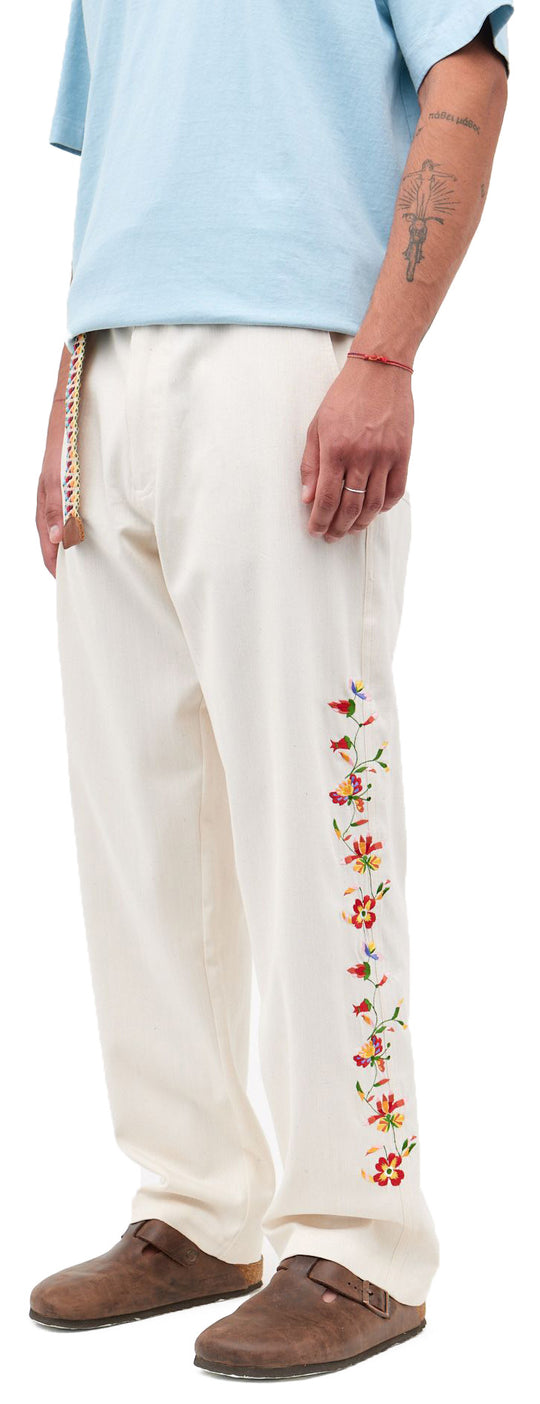  The Silted Company Pantaloni Honker Blossom Ecru Uomo Bianco