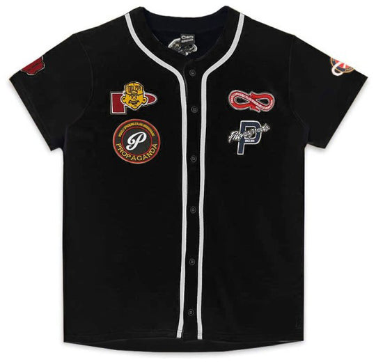  Propaganda T-shirt Jersey Baseball Black Uomo Nero