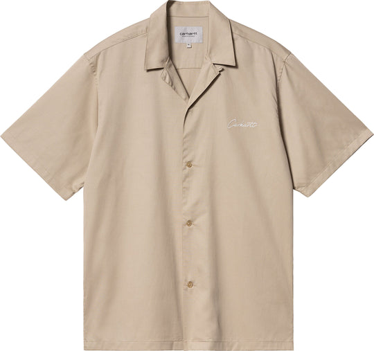  Carhartt Wip Camicia S/s Delray Shirt Wall Wax Uomo Beige
