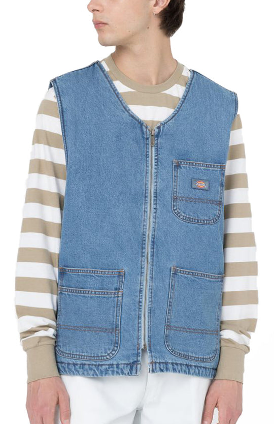  Dickies Gilet Smr Vest Light Wash Uomo Blue