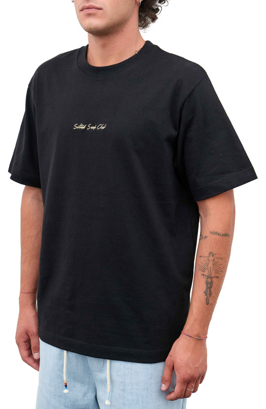  The Silted Company T-shirt Surf Club Tee Black Uomo Nero