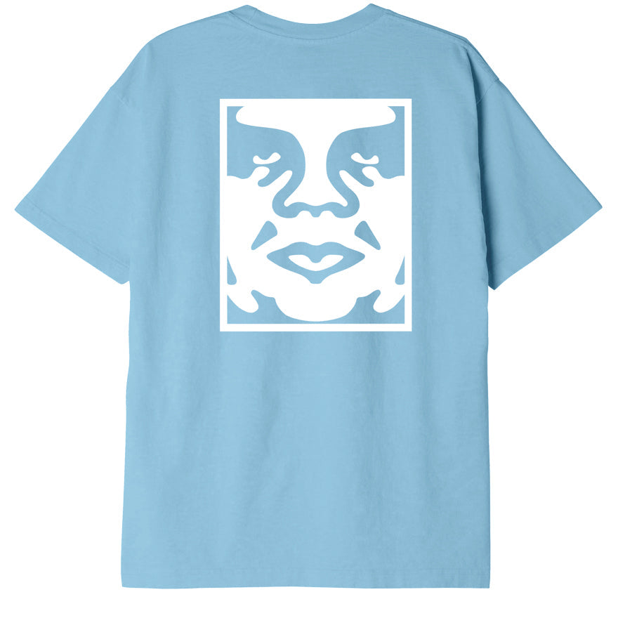  Obey T-shirt Bold Icon Heavyweight Tee Sky Blue Celeste Uomo - 1