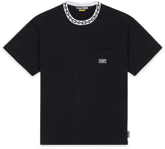  Iuter T-shirt Chain Pocket Tee Black Uomo Nero