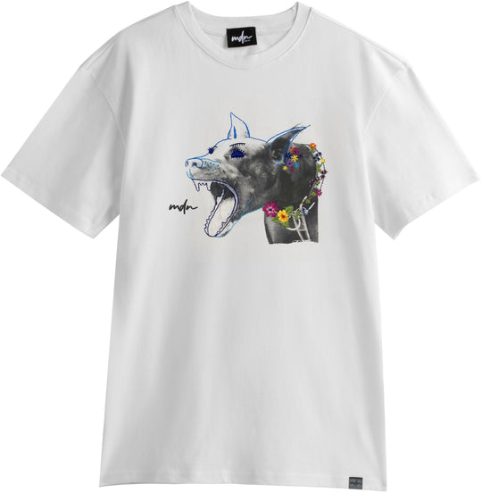  Mdn T-shirt Fierce Flowers White Uomo Bianco