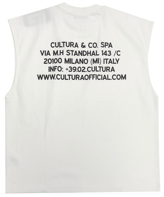  Cultura Canotta Address Milano Bianco Uomo