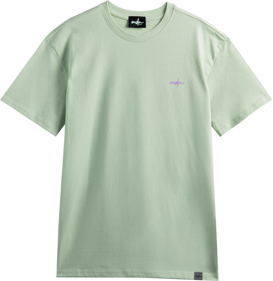  Mdn T-shirt Basic Logo Embroidered Tee Salvia Lilac Uomo Verde