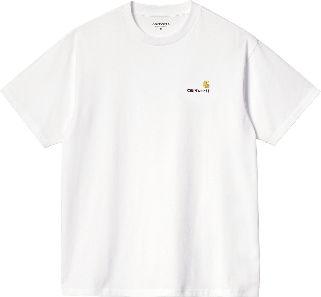  Carhartt Wip T-shirt S/s American Script Tee White Bianco Uomo - 1