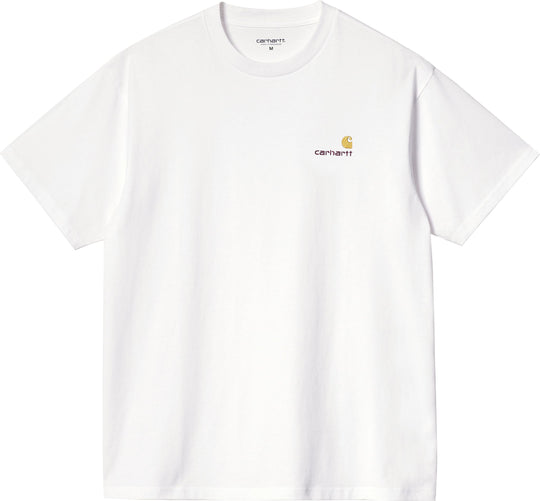  Carhartt Wip T-shirt S/s American Script Tee White Uomo Bianco