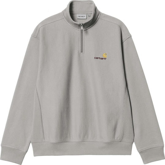  Carhartt Wip Felpa Half Zip American Script Sweat Marengo Uomo Grigio