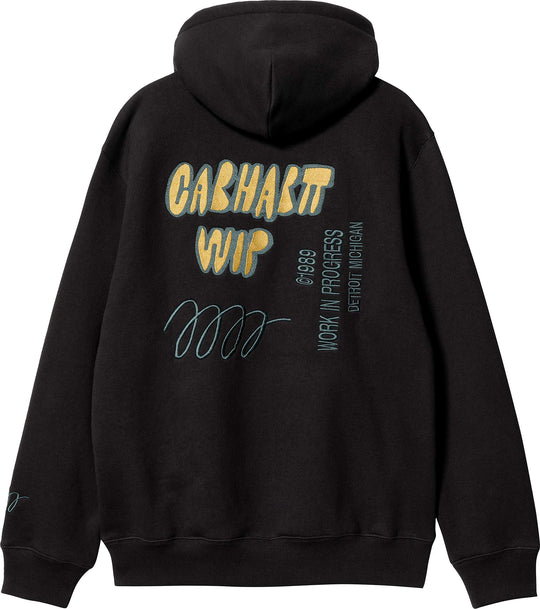  Carhartt Wip Felpa Hooded Signature Sweat Black Uomo Nero