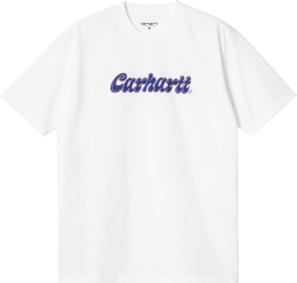  Carhartt Wip T-shirt S/s Liquid Script Tee White Bianco Uomo - 1