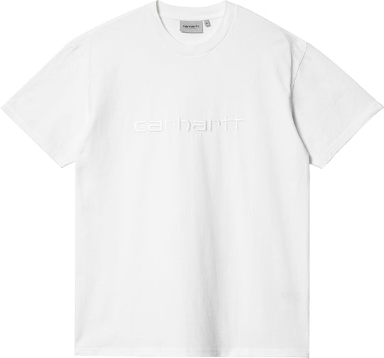  Carhartt Wip T-shirt S/s Duster Tee White Garment Dyed Uomo Bianco