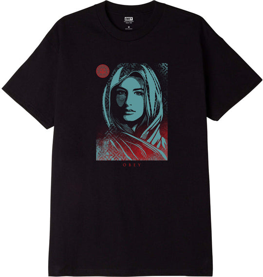  Obey T-shirt Universal Dignity Classic Tee Black Uomo Nero