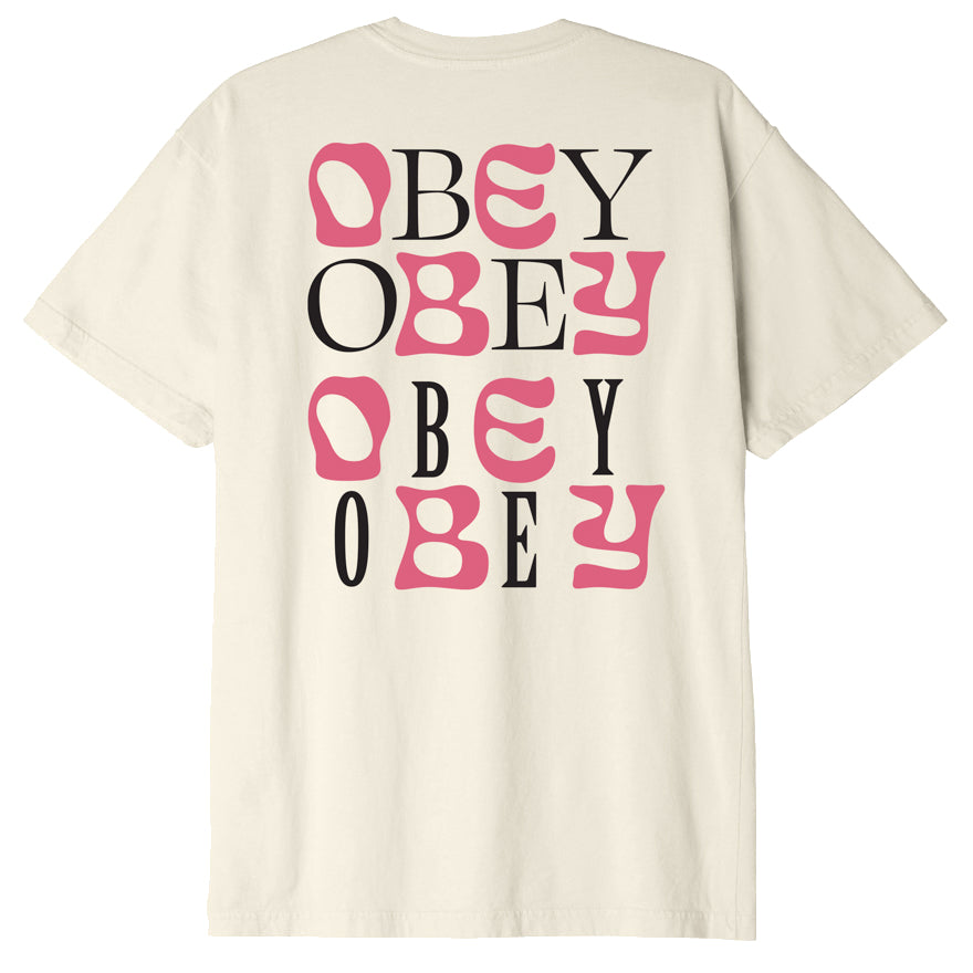  Obey T-shirt Either Or Organic Tee Sago Beige Uomo - 1