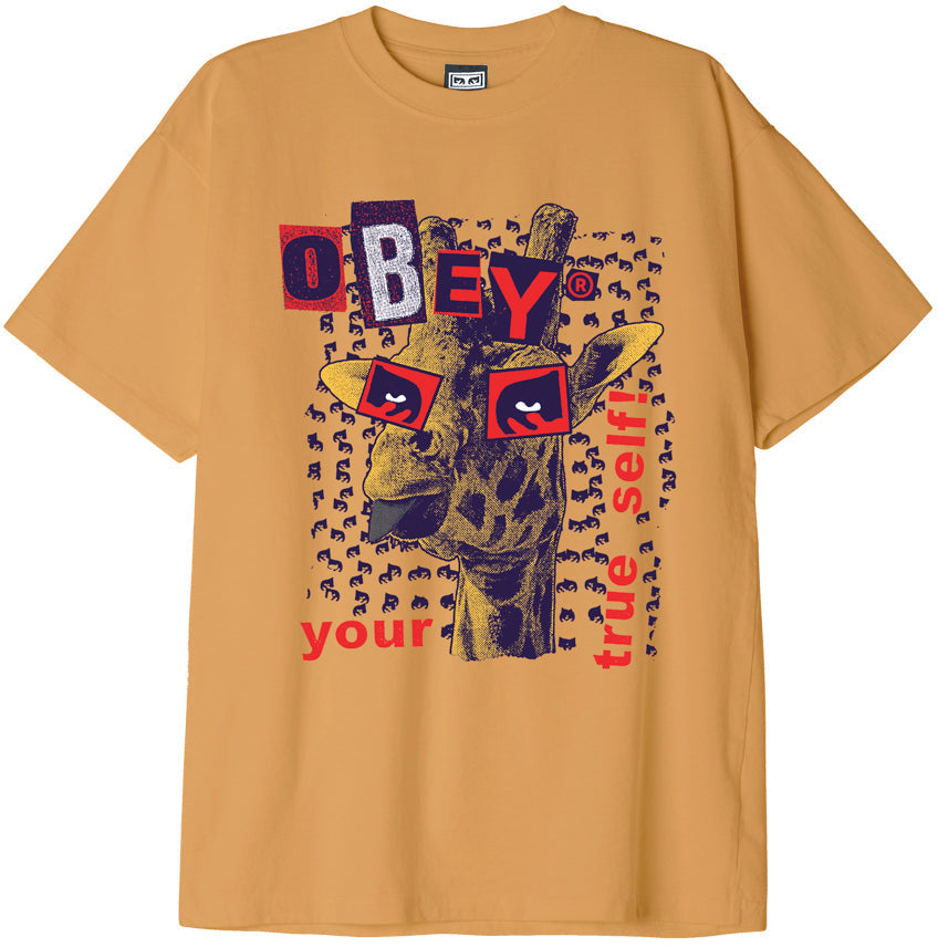  Obey T-shirt Your True Self Heavyweight Tee Sun Dial Giallo Uomo - 1
