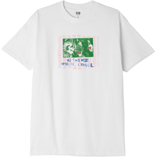  Obey T-shirt Punxploitation Classic Tee White Uomo Bianco