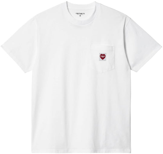  Carhartt Wip T-shirt W S/s Pocket Heart Tee White Donna Bianco