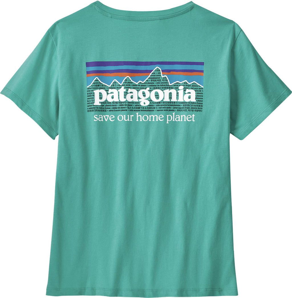  Patagonia T-shirt W's P-6 Mission Organic Tee Fresh Teal Verde Donna - 1