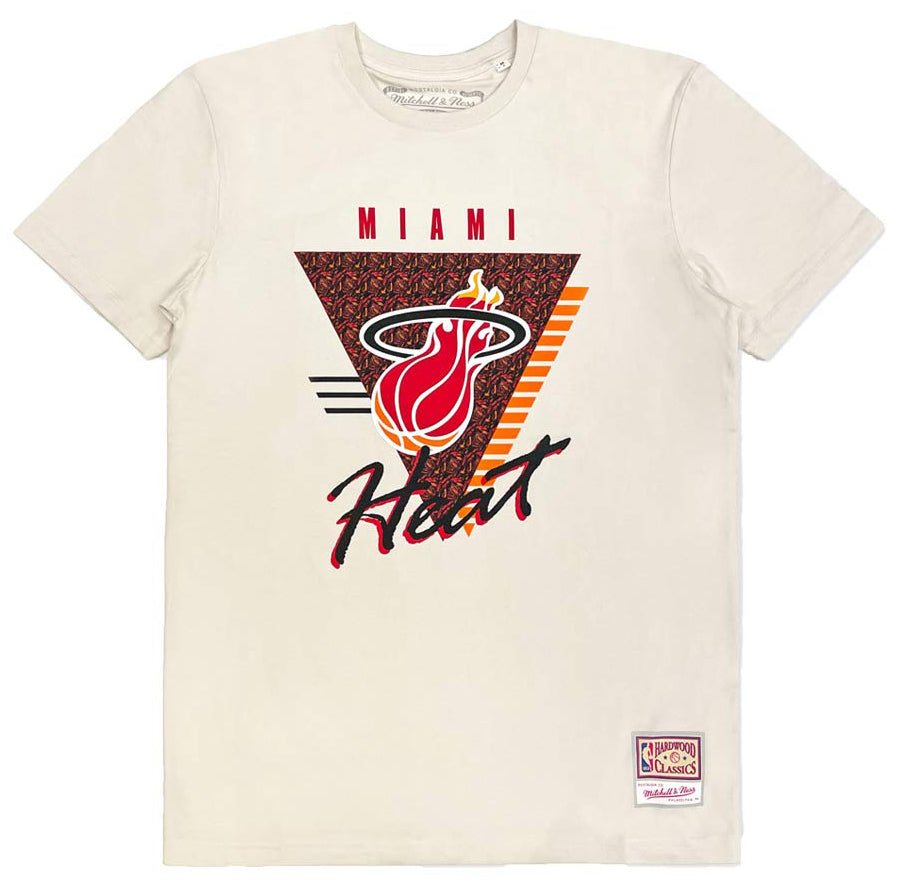  Mitchell E Ness Mitchell & Ness T-shirt Nba Final Seconds Tee Miami Heat Beige Uomo - 1