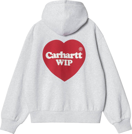  Carhartt Wip Felpa W Hooded Heart Sweat Ash Heather Donna Grigio