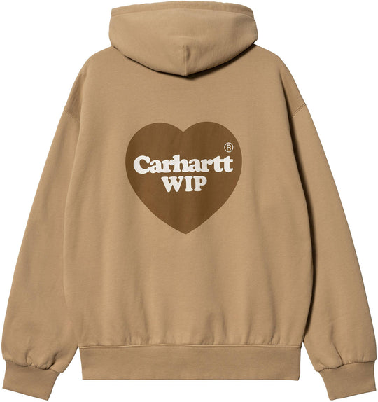  Carhartt Wip Felpa W Hooded Heart Sweat Dusty H Brown Donna Marrone