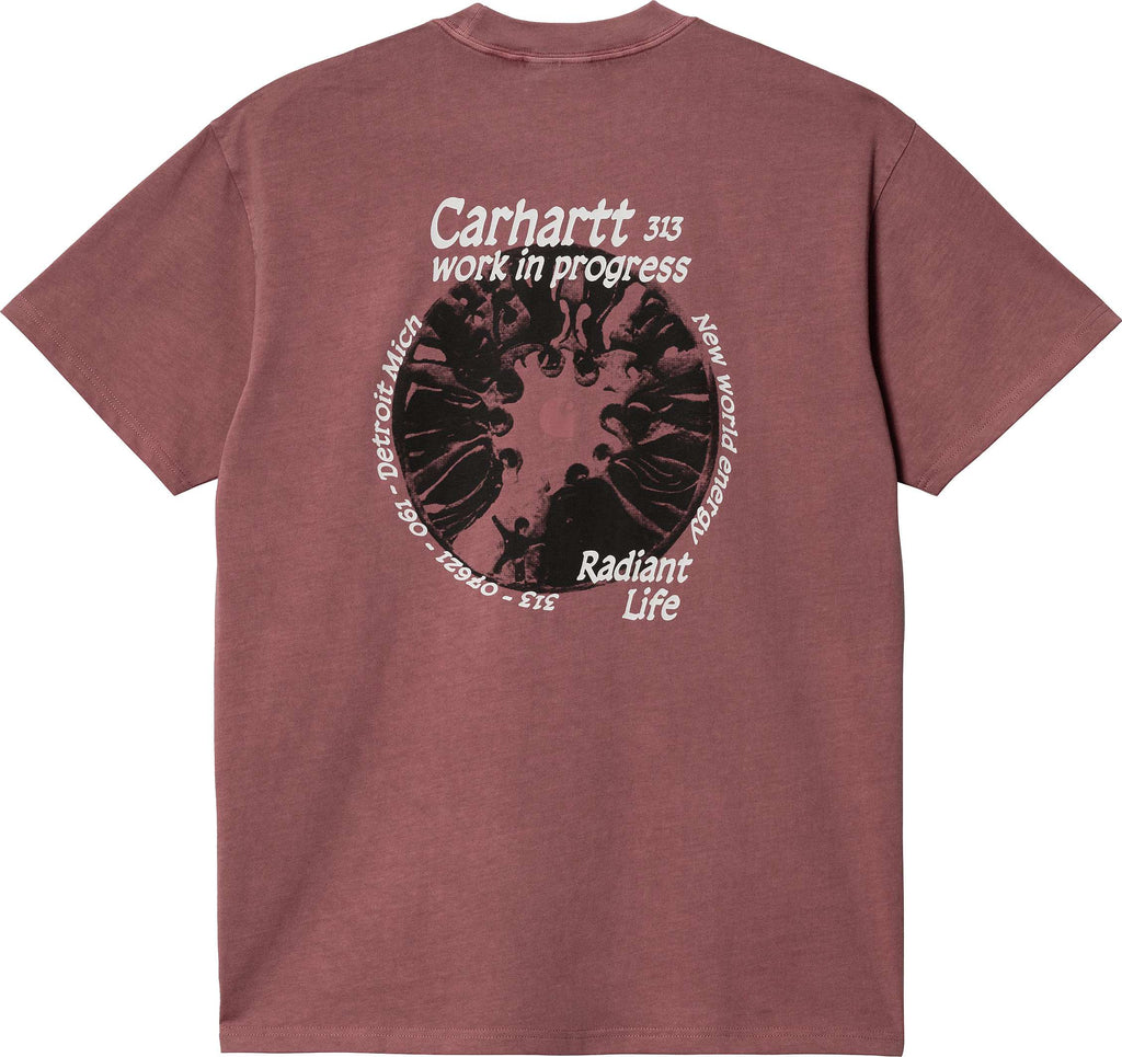  Carhartt Wip T-shirt Ss Radiant Tee Punch Pigment Garment Dyed Rosa Uomo - 1