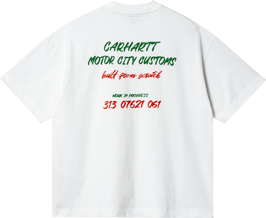  Carhartt Wip T-shirt Ss Built From Scratch Tee White Uomo Bianco