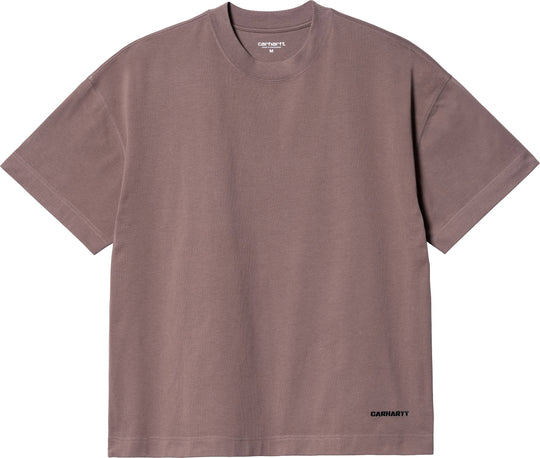  Carhartt Wip T-shirt Ss Link Script T-shirt Lupinus Black Uomo Rosa