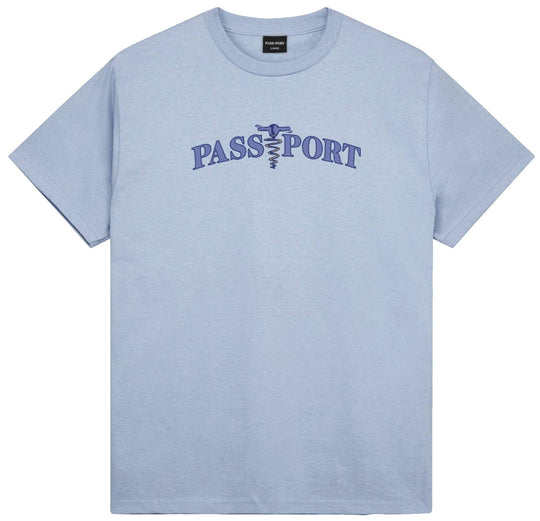  Pass-port T-shirt Corkscrew Tee Stonewash Blue Uomo Celeste