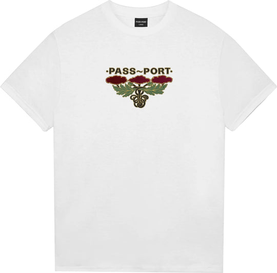  Pass-port T-shirt Emblem Applique Tee White Uomo Bianco