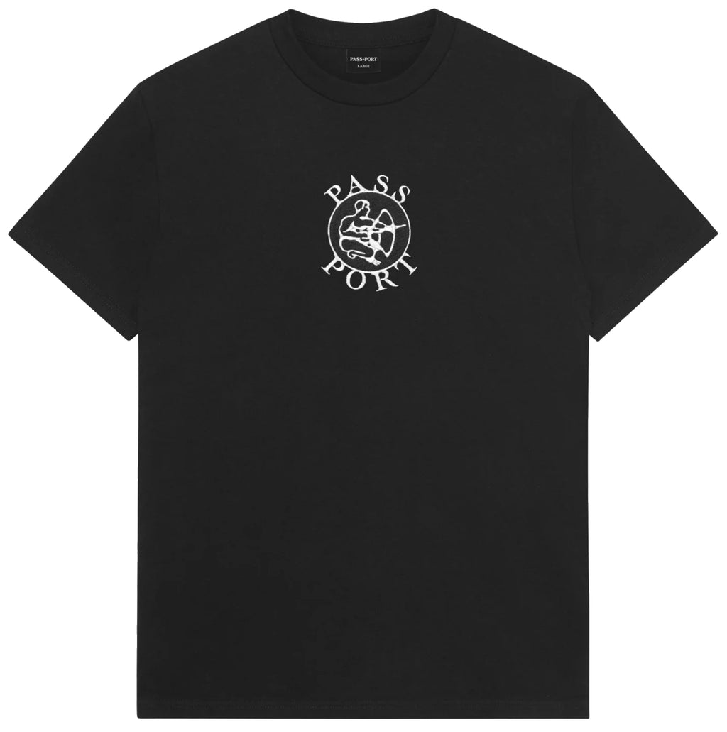 Pass-port T-shirt Potters Mark Embroidery Tee Black Nero Uomo - 1