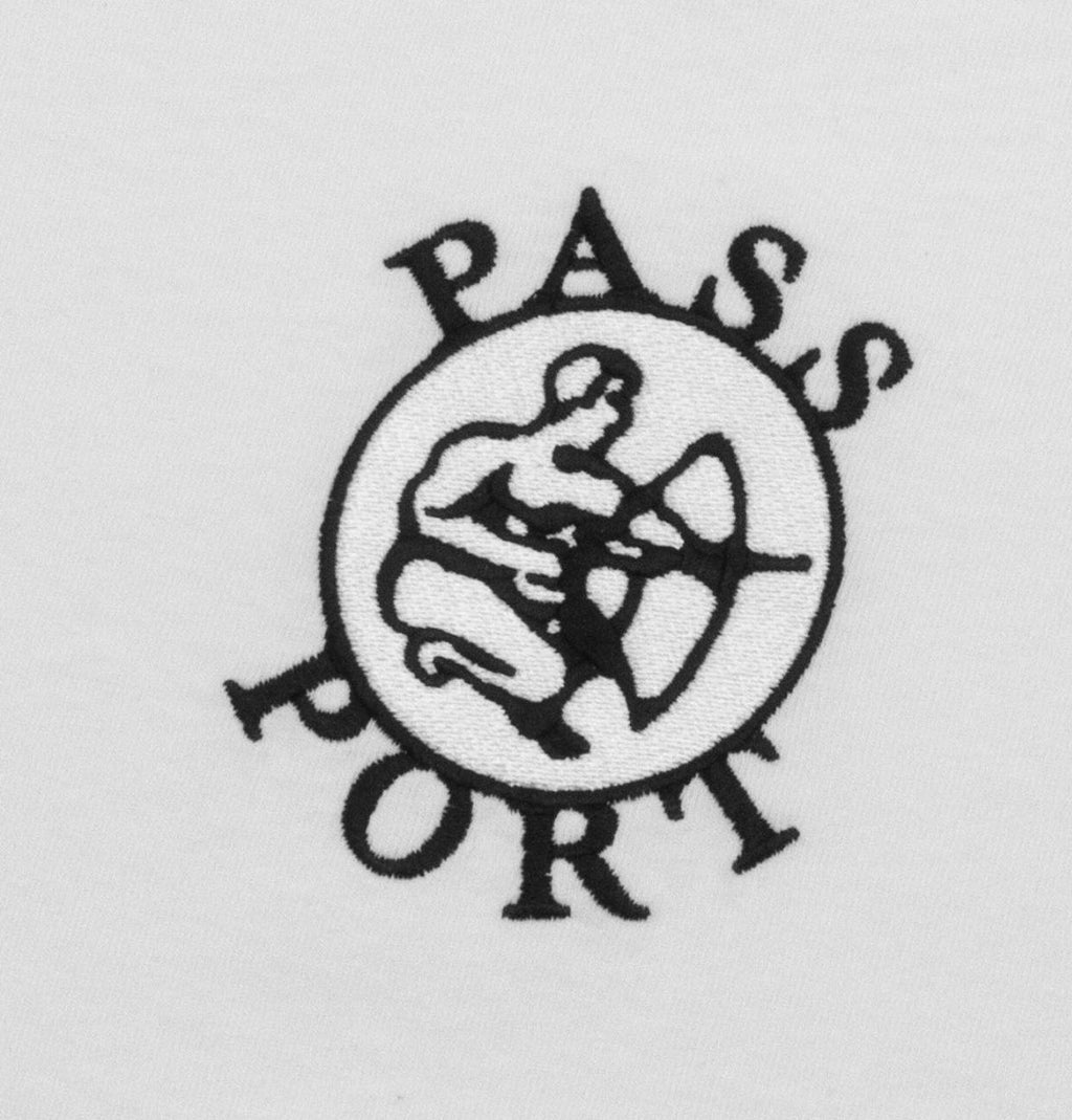  Pass-port T-shirt Potters Mark Embroidery Tee White Bianco Uomo - 2