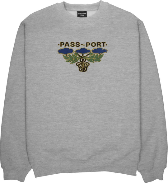  Pass-port Felpa Emblem Applique Sweater Ash Heather Uomo Grigio