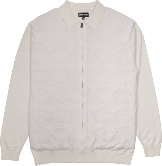  Pass-port T-shirt Ls Brasco Zip Knit Cream Uomo Beige