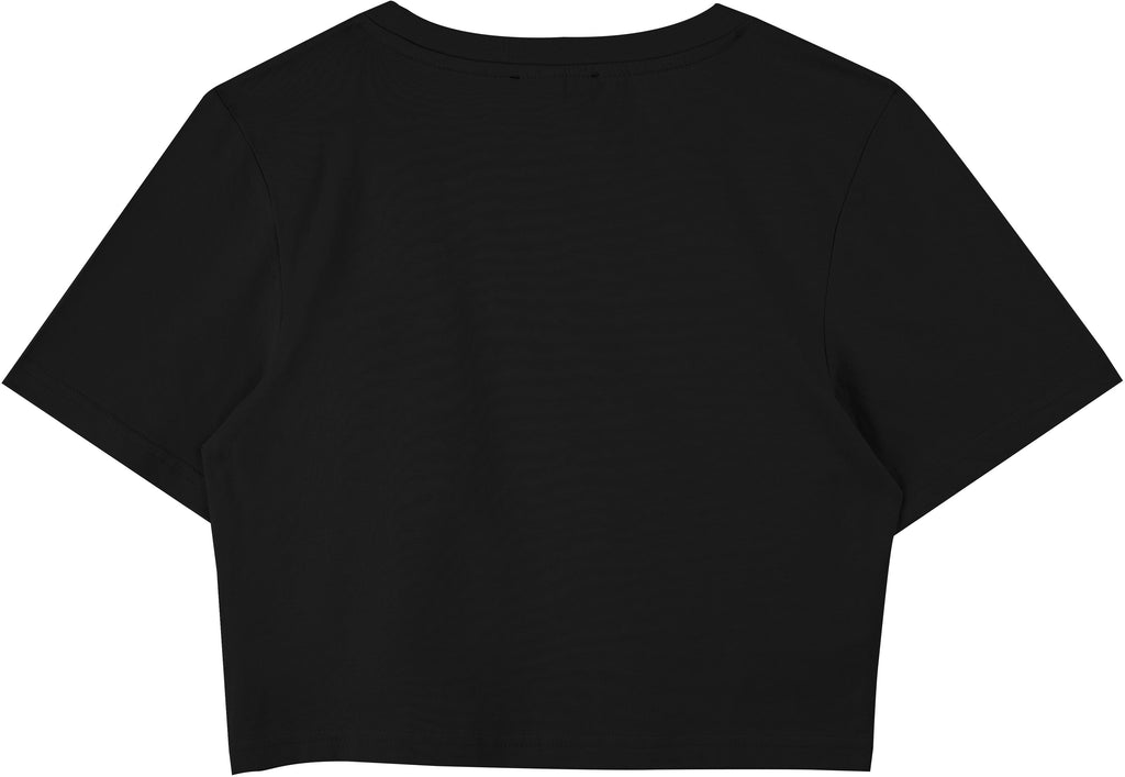  Mdn T-shirt W Crop Tee Black White Nero Donna - 2