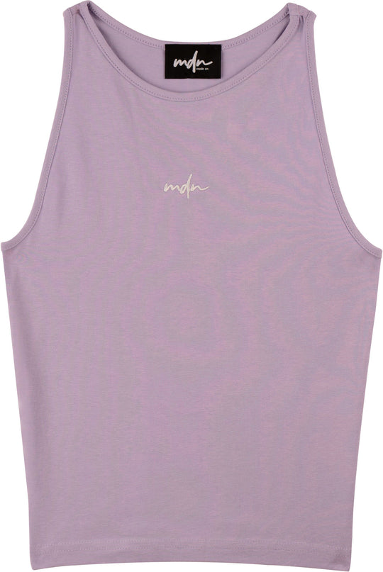  Mdn Canotta W Top Racer Lilac White Donna Lilla