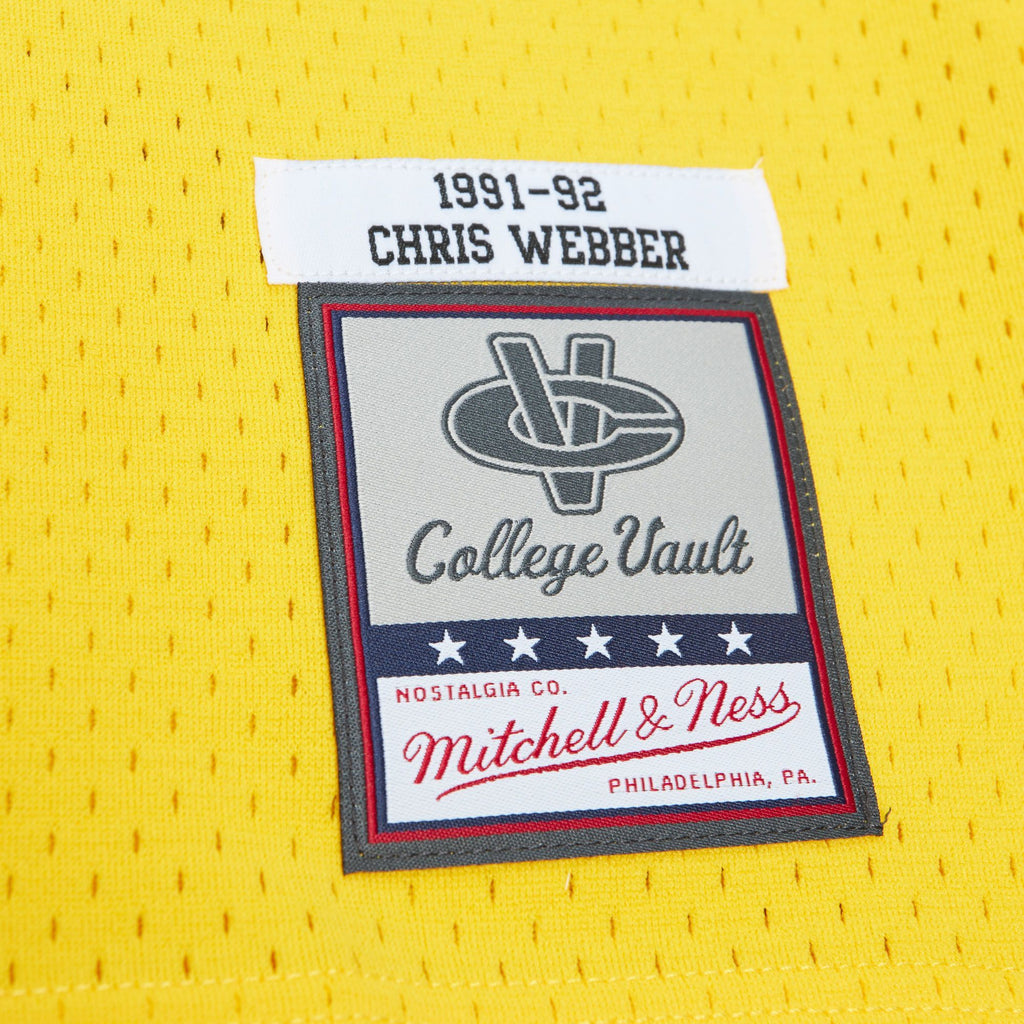  Mitchell E Ness Mitchell Ness Canotta Swingman Chris Webber University Of Michigan Maize 1991 Jersey Yellow Giallo Uomo - 3