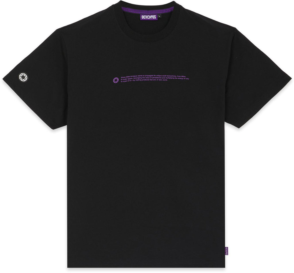  Octopus T-shirt Outline Logo Tee Black Nero Uomo - 1