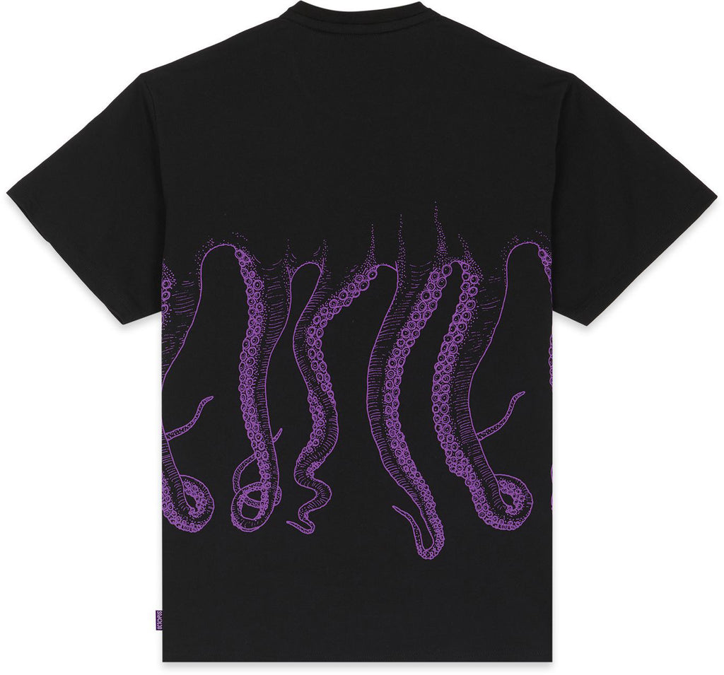  Octopus T-shirt Outline Logo Tee Black Nero Uomo - 2