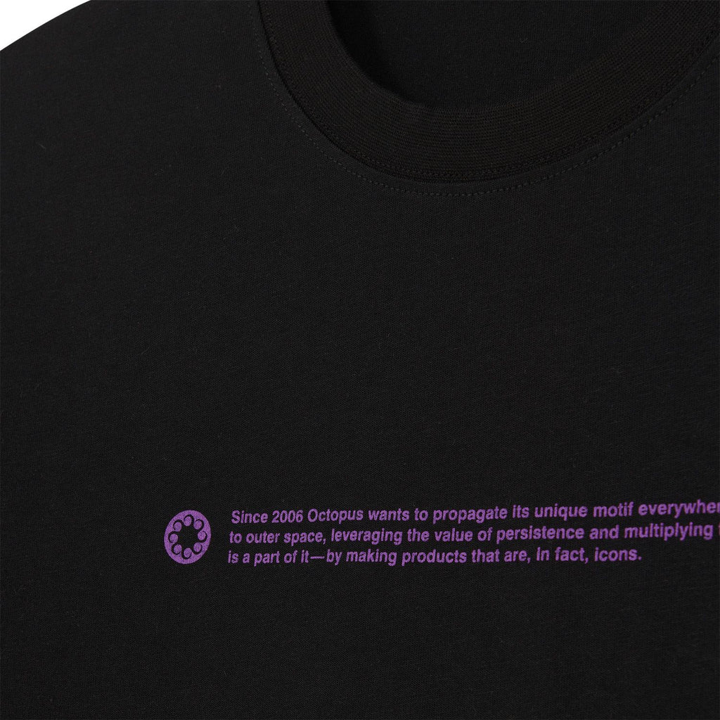  Octopus T-shirt Outline Logo Tee Black Nero Uomo - 3