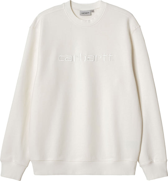  Carhartt Wip Felpa Duster Sweat Wax Garment Dyed Uomo Bianco