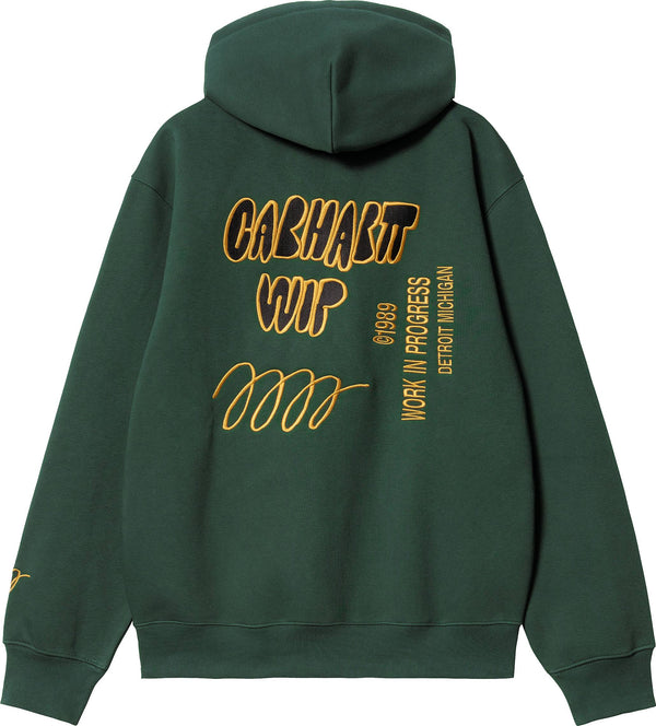 Carhartt Wip felpa Hooded Signature Sweat discovery green