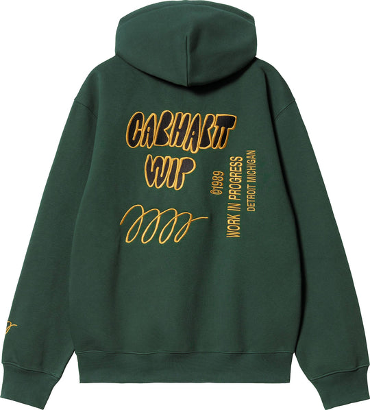  Carhartt Wip Felpa Hooded Signature Sweat Discovery Green Uomo Verde