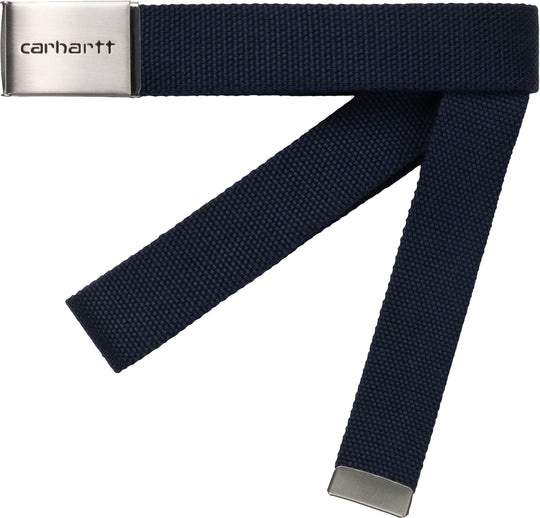  Carhartt Wip Cinta Clip Belt Chrome Dark Navy Uomo Blue