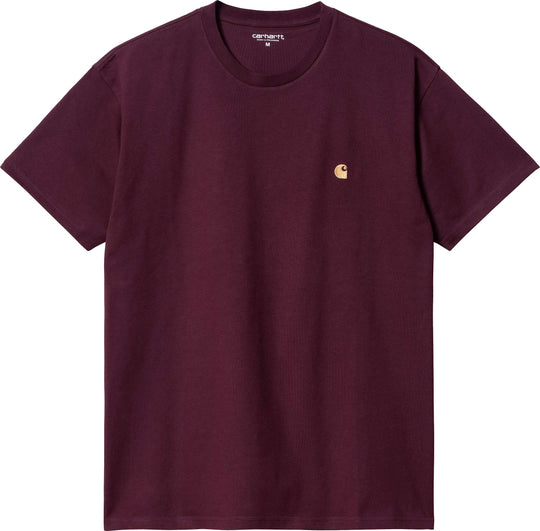  Carhartt Wip T-shirt S/s Chase Tee Amarone Uomo Bordeaux
