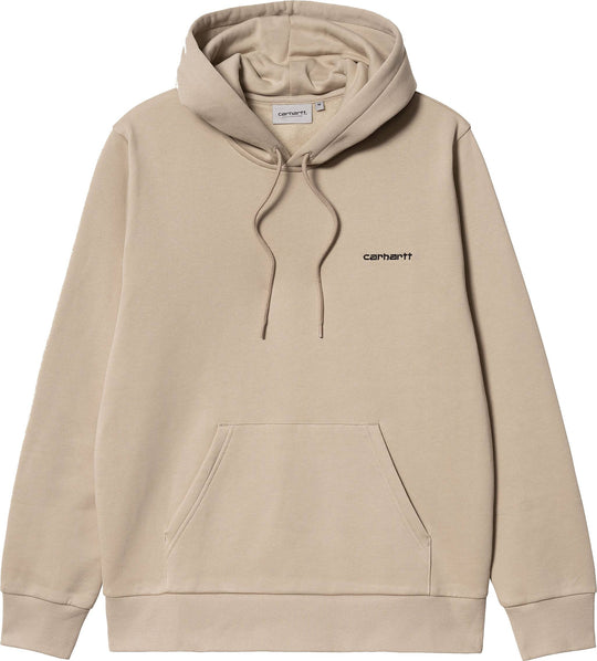  Carhartt Wip Felpa Hooded Script Embroidery Wall Black Uomo Beige
