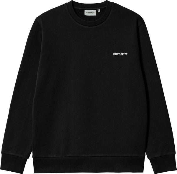 Carhartt Wip felpa Script Embroidery Sweat black white