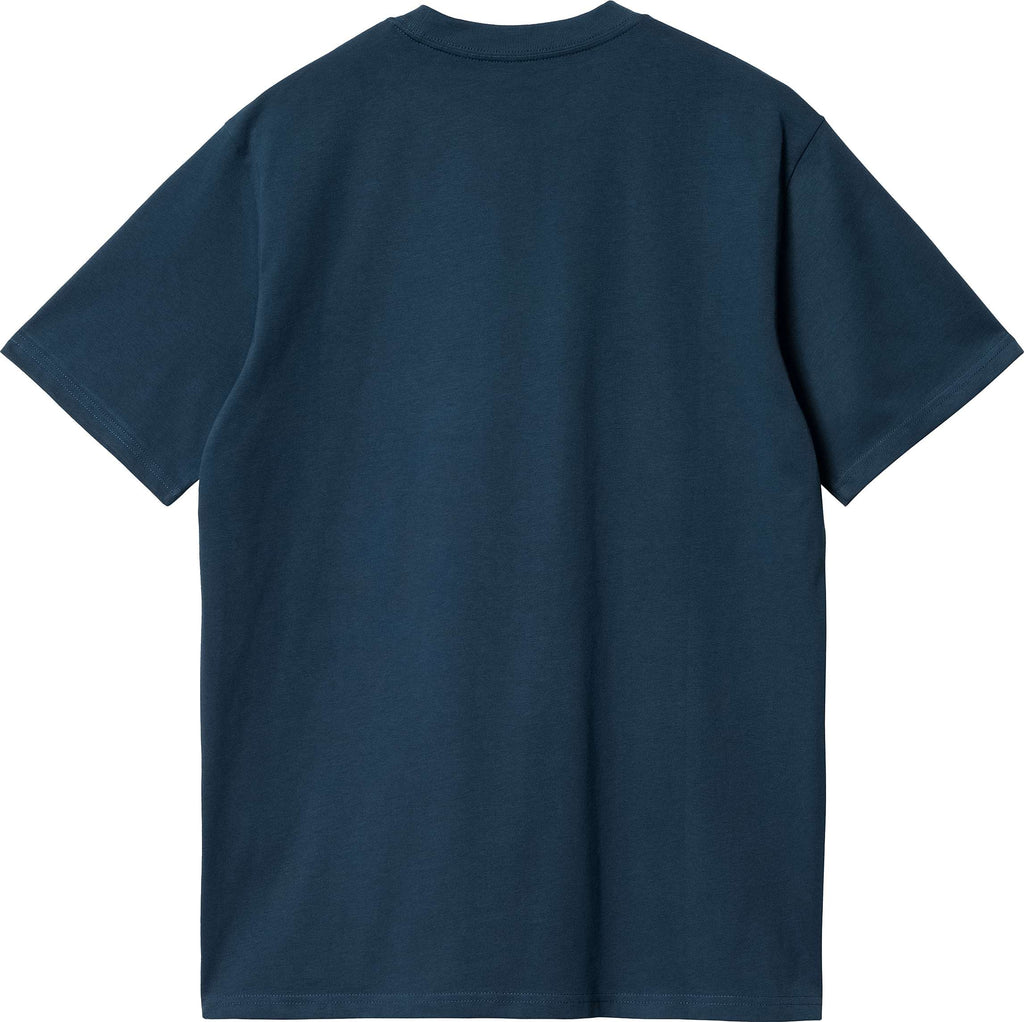  Carhartt Wip T-shirt S/s Script Tee Squid Salt Blue Uomo - 2