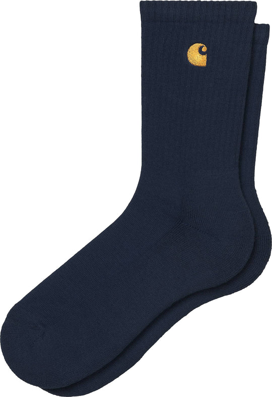  Carhartt Wip Calze Chase Socks Dark Navy Gold Uomo Blue