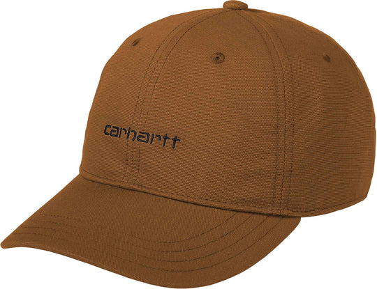  Carhartt Wip Cappello Canvas Script Cap Deep H Brown Black Uomo Marrone